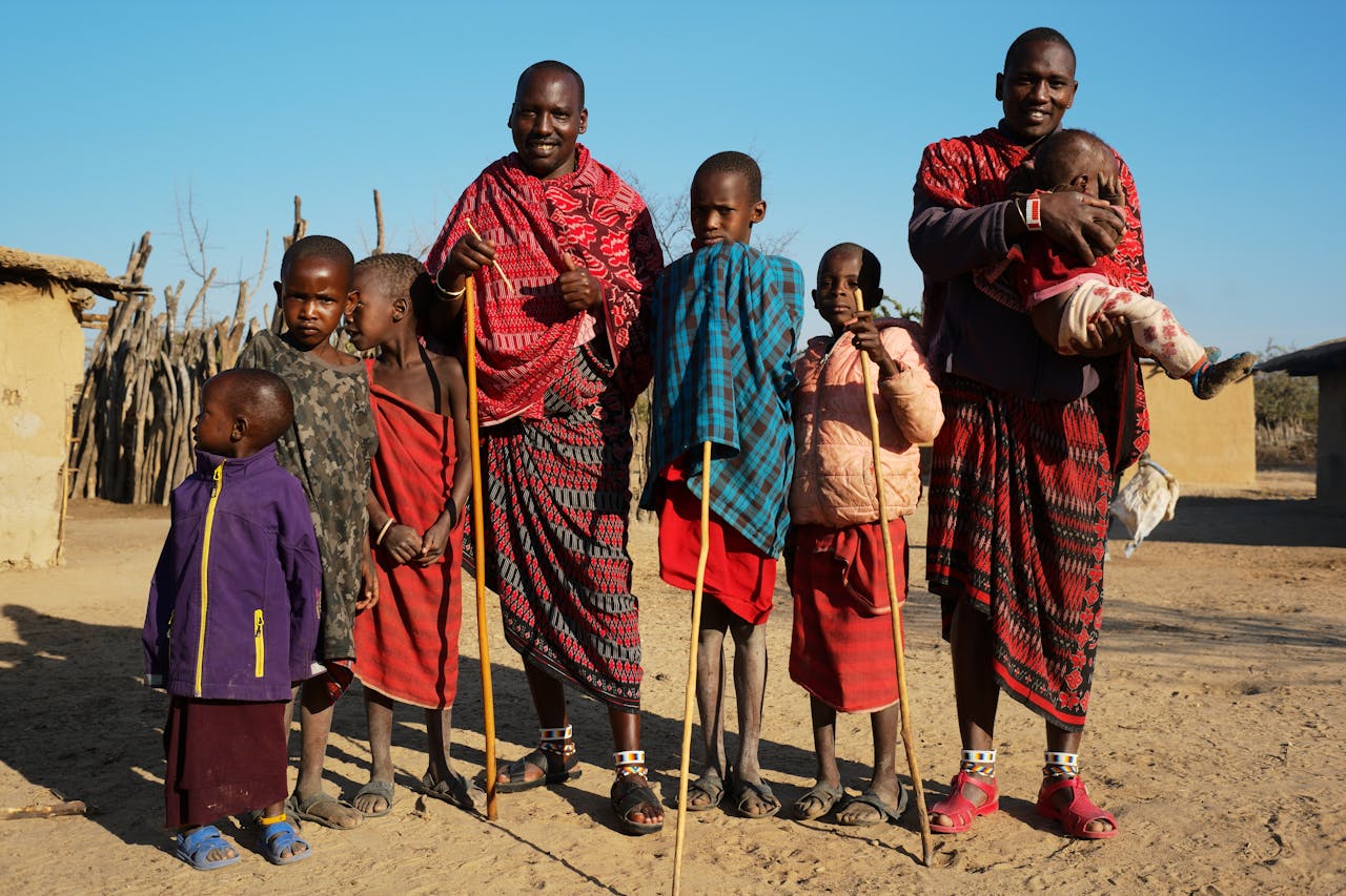 A Maasai family in Kenya