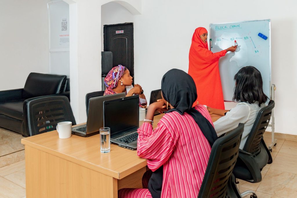 Somali women taking classes